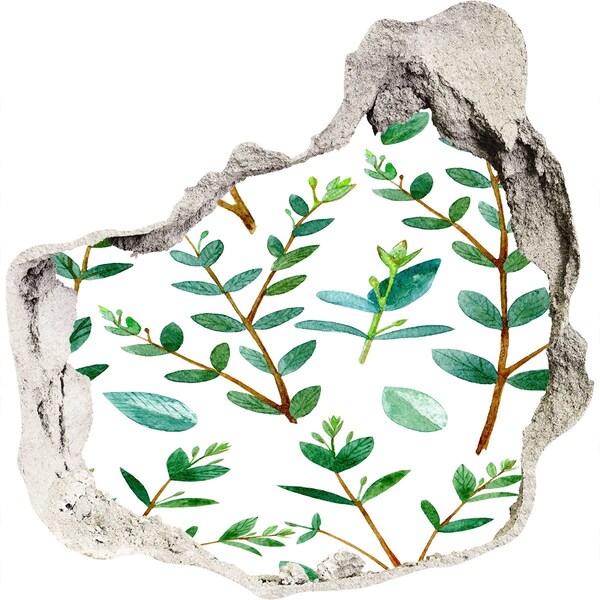 Nálepka 3D diera na stenu Zelená záhrada v betóne