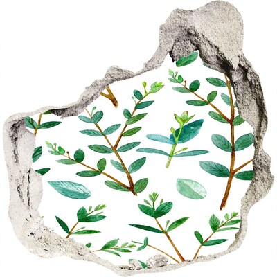 Nálepka 3D diera na stenu Zelená záhrada v betóne