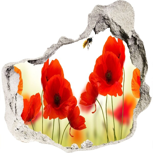 Diera 3D v stene na stenu Kvetinový raj so včelou