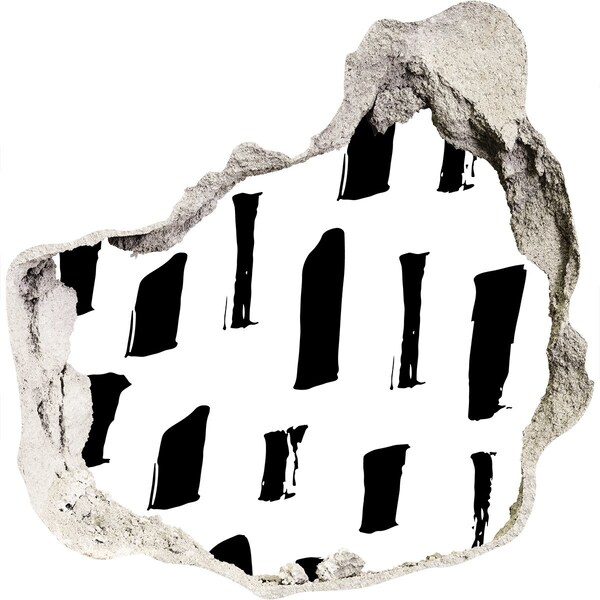 Nálepka 3D diera samolepiaca Zrúcaný múr s výhľadom na mesto