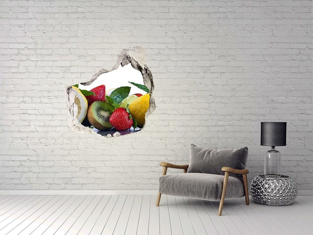 Nálepka 3D diera na stenu Ovocie a zelenina