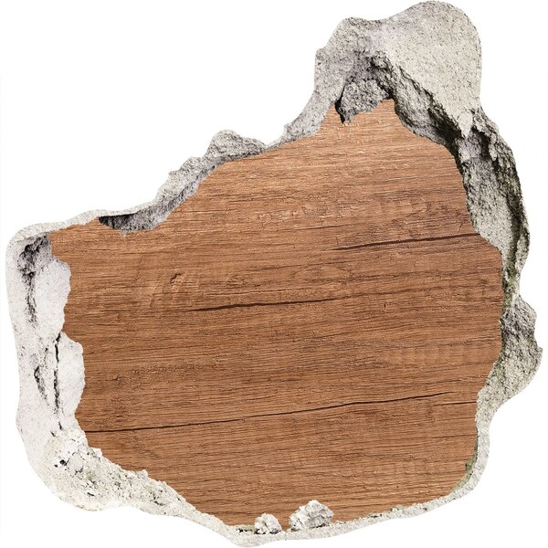 Fototapeta diera na stenu 3D Poškodená stena s drevenou doskou