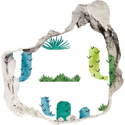 Nálepka 3D diera Kaktusy