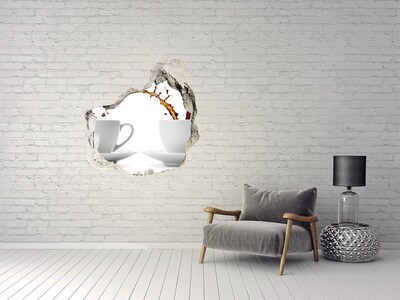 Fotoobraz diera na stenu nálepka Nalievanie kávy