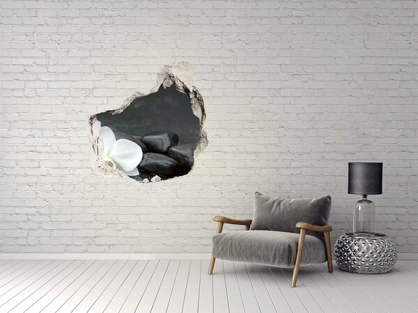 Diera 3D fototapety nálepka Kvety a kamene na pozadí vody