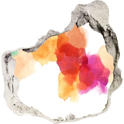 Fototapeta diera na stenu 3D Farebná diera v stene