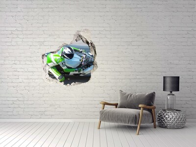 Fotoobraz diera na stenu nálepka Motocyklový závod