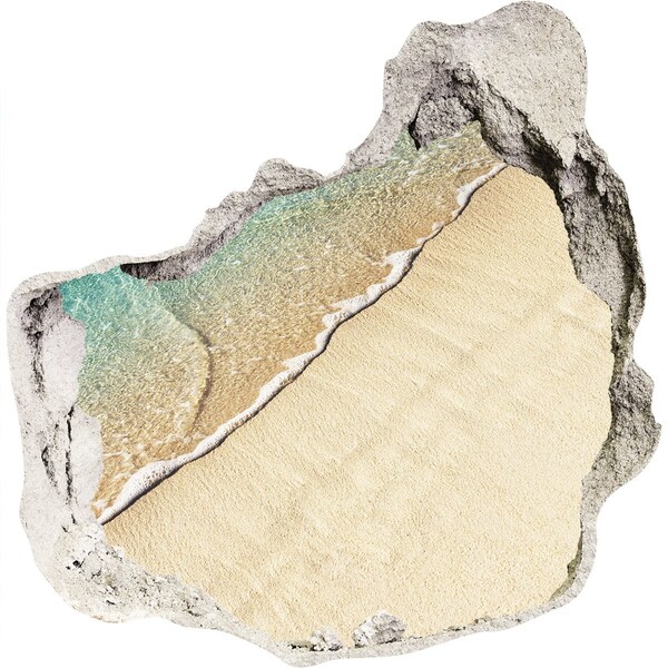 Diera 3D fototapety nálepka Karibská pláž cez dieru v stene