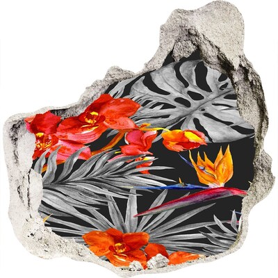 Fototapeta diera na stenu 3D Plameniaky a kvety