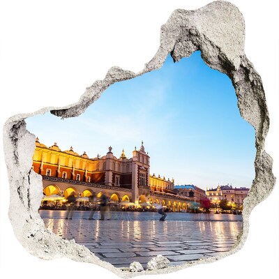 Nálepka 3D diera na stenu Krakov pri západe slnka