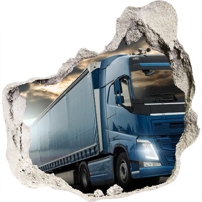 Nálepka 3D diera betón Kamión na ceste