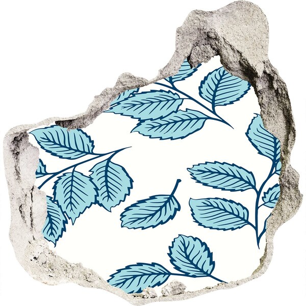 Fotoobraz diera na stenu Zelené listy na pozadí steny