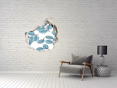 Fotoobraz diera na stenu Zelené listy na pozadí steny