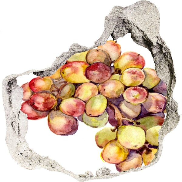 Nálepka diera na stenu betón Ovocie v diere v stene