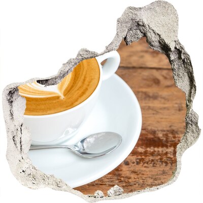 Samolepiaca diera na stenu Káva v rozbitej stene