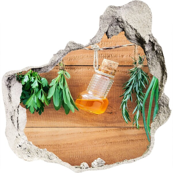 Fototapeta diera na stenu 3D Bylinný olej v rustikálnom prostredí