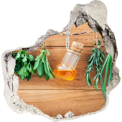 Fototapeta diera na stenu 3D Bylinný olej v rustikálnom prostredí