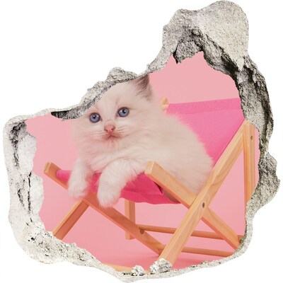 Nálepka fototapeta 3D výhľad Mačka na lehátku