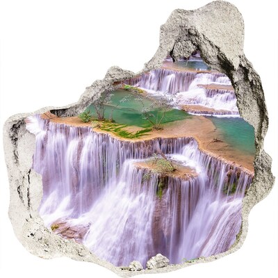 Nálepka 3D diera na stenu Thailand vodopád
