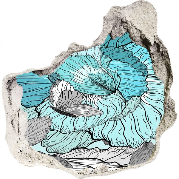 Samolepiaca diera na stenu Kvetinová oáza v betóne