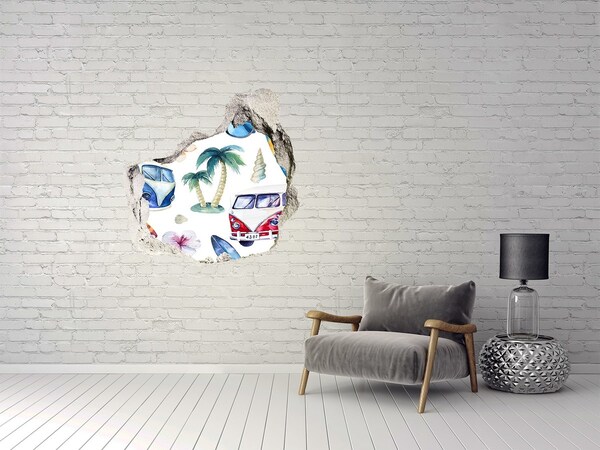 Samolepiaca diera na stenu Retro karibská dovolenka