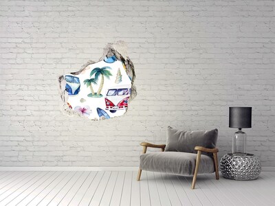 Samolepiaca diera na stenu Retro karibská dovolenka