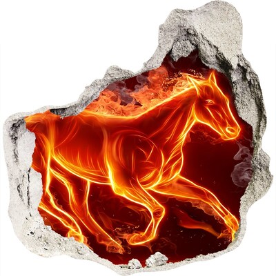 Samolepiaca diera na stenu Kôň v plameňoch