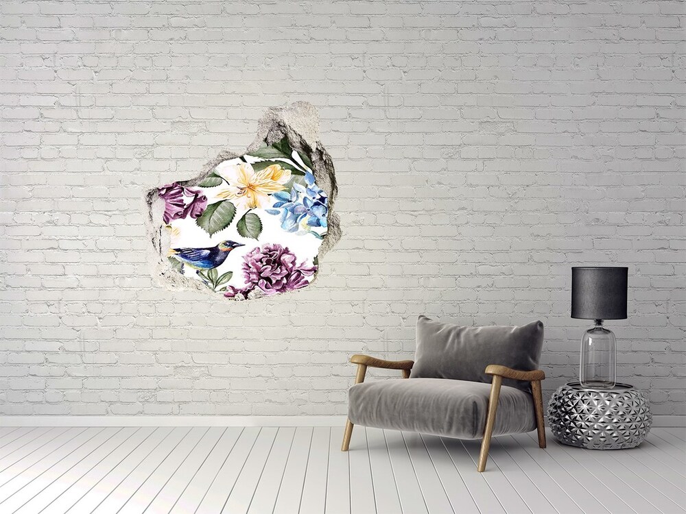 Diera 3D fototapety na stenu Kvetín a vtákov