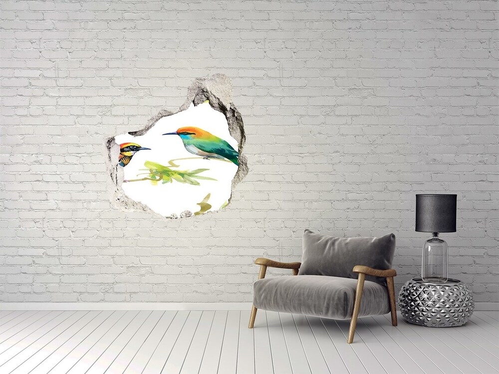 Nálepka 3D diera na stenu Exotické vtáctvo