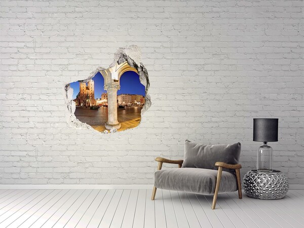 Samolepiaca nálepka na stenu Hlavné trhové námestie v Krakove v noci