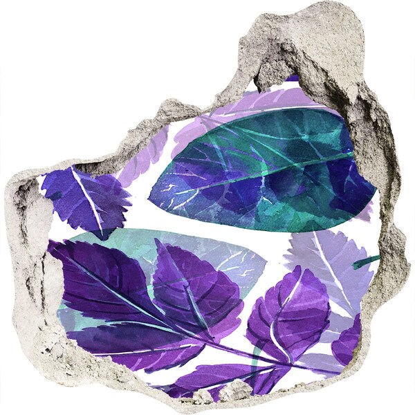 Samolepiaca diera na stenu nálepka Zelené listy v diere v stene