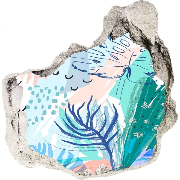 Fototapeta diera na stenu 3D Tropický raj za múrom