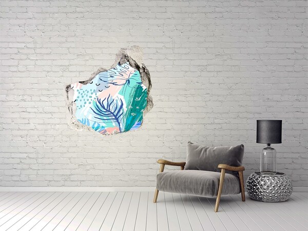 Fototapeta diera na stenu 3D Tropický raj za múrom