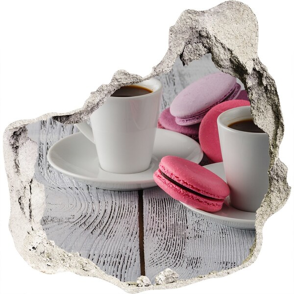 Diera 3D fototapety nálepka Kávový raj s makrónkami