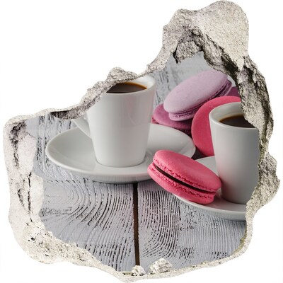 Diera 3D fototapety nálepka Kávový raj s makrónkami