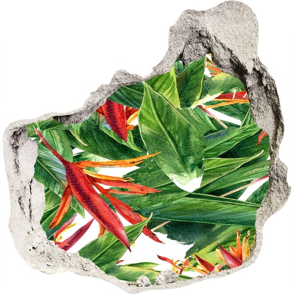 Nálepka 3D diera Tropický raj za múrom