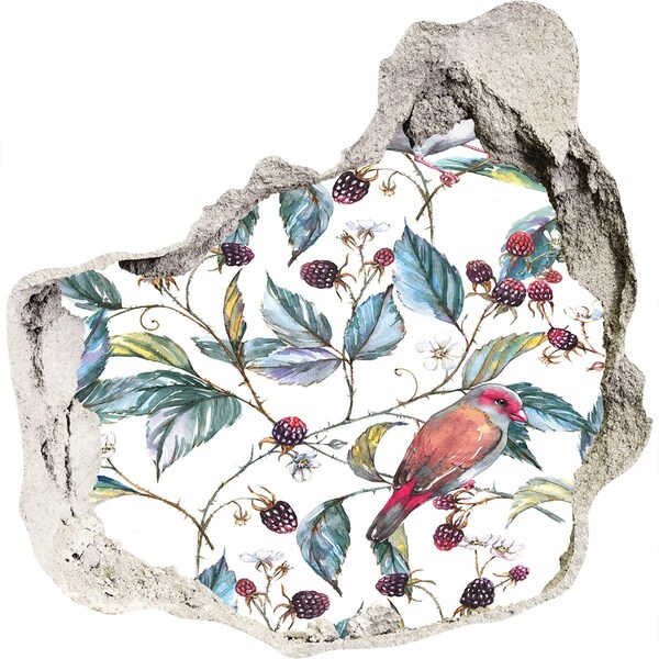 Diera 3D fototapety nálepka Vták medzi černicami