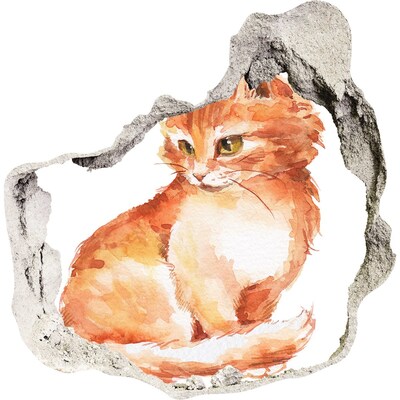 Samolepiaca diera na stenu Red cat