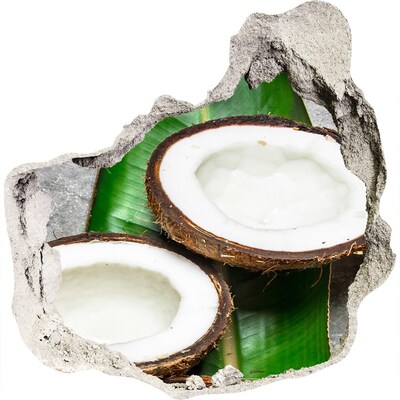 Nálepka 3D diera na stenu Kokosové poklady v srdci džungle