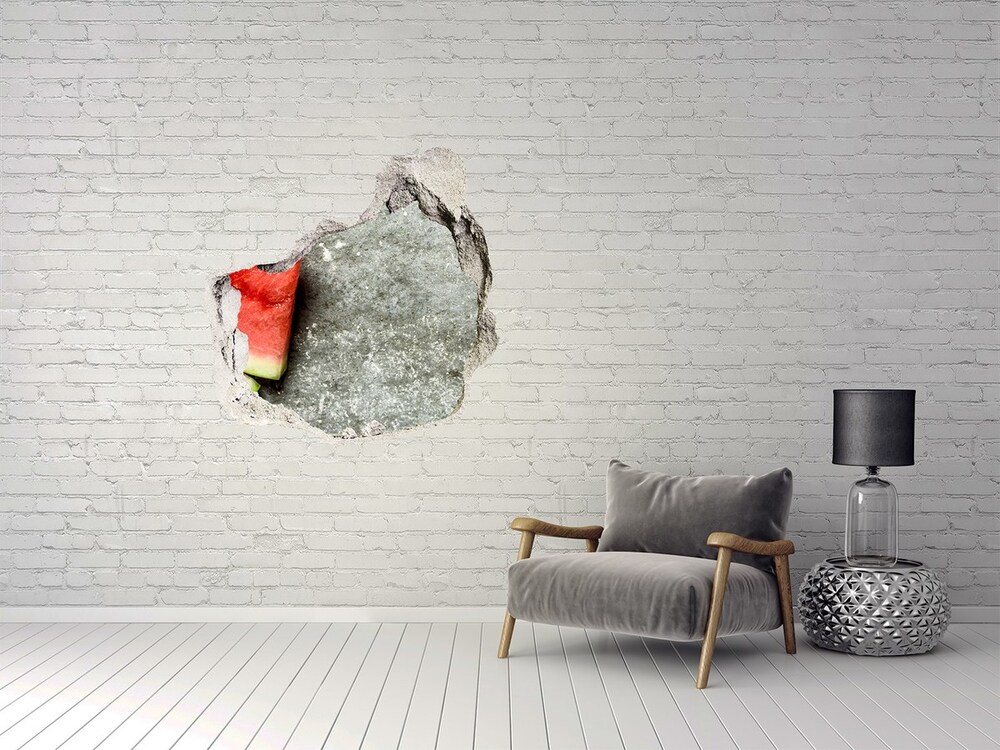 Nálepka 3D diera na stenu Plátky melónu