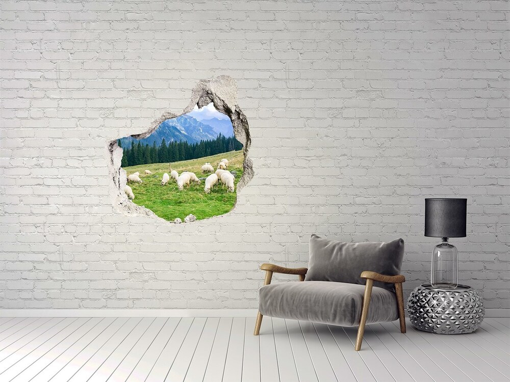 Fototapeta diera na stenu 3D Ovce v tatrách