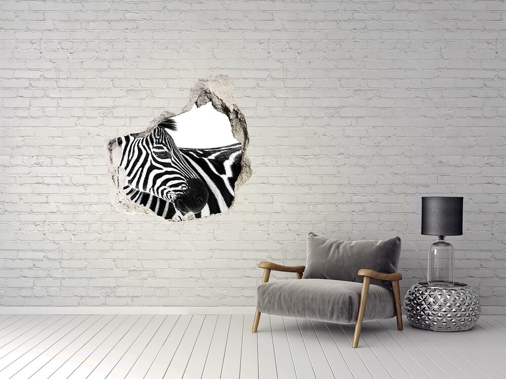 Nálepka fototapeta 3D na stenu Zebra v snehu
