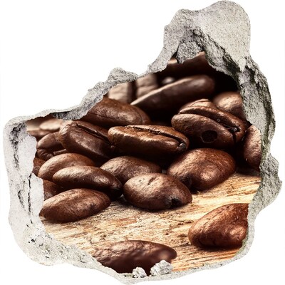 Foto fotografie diera na stenu Káva v srdci steny