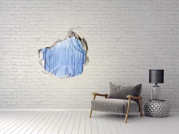 Fototapeta diera na stenu 3D Tehla forest v zime