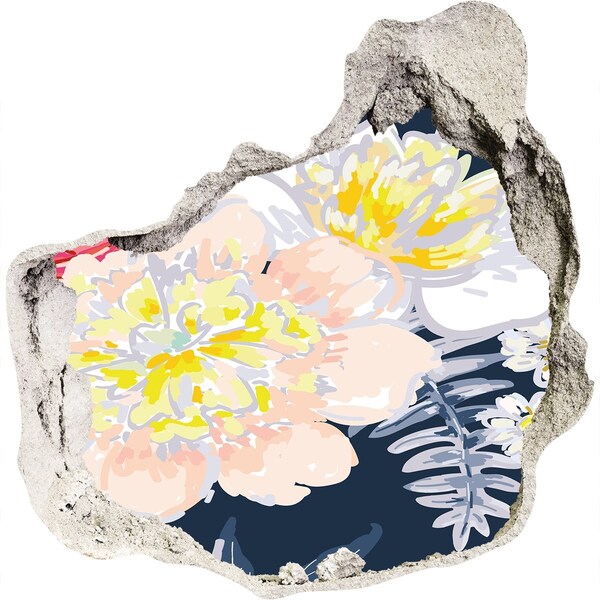 Diera 3D fototapety nálepka Kvetinová záhrada za múrom