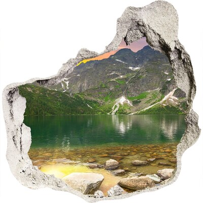 Díra 3D ve zdi nálepka Morské oko tatry