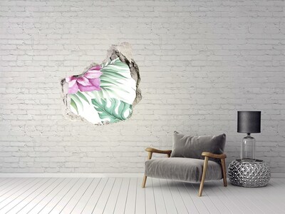 Diera 3D fototapety na stenu nálepka Tropický raj za múrom