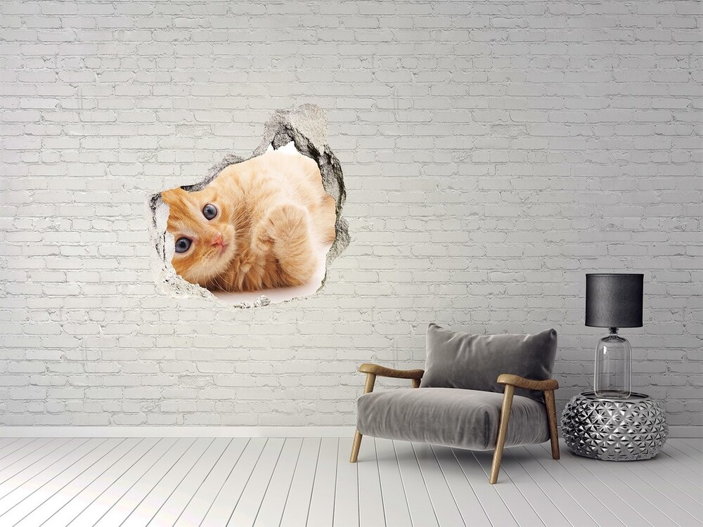 Samolepiaca diera na stenu Red cat