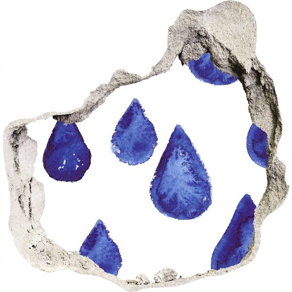 Nálepka 3D diera na stenu Kvapky vody na stene