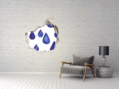 Nálepka 3D diera na stenu Kvapky vody na stene